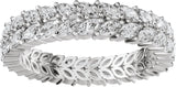14K Gold Marquise Natural Diamond Eternity Band - 3x1.5mm Stones - White Gold - view 3