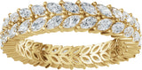 14K Gold Marquise Lab-Grown Diamond Eternity Band - 3x1.5mm Stones - Yellow Gold - view 3