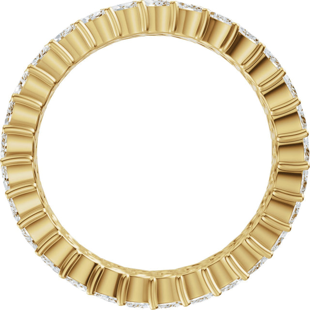 14K Gold Marquise Natural Diamond Eternity Band - 3x1.5mm Stones - Yellow Gold - view 2