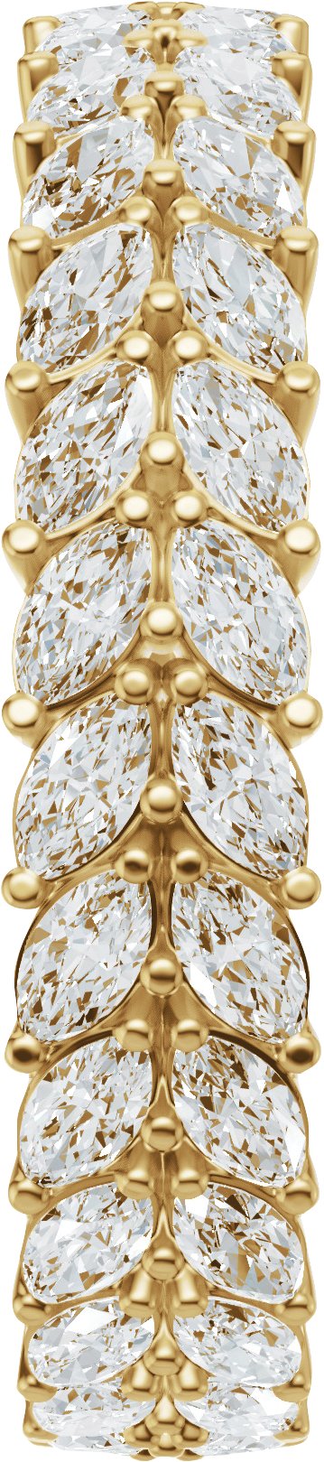 14K Gold Marquise Natural Diamond Eternity Band - 3x1.5mm Stones - Yellow Gold - view 4