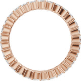 14K Gold Marquise Natural Diamond Eternity Band - 3x1.5mm Stones - Rose Gold - view 2