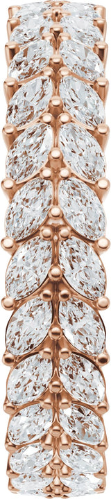 14K Gold Marquise Lab-Grown Diamond Eternity Band - 3x1.5mm Stones - Rose Gold - view 4