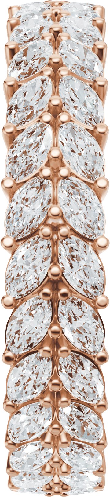 14K Gold Marquise Lab-Grown Diamond Eternity Band - 3x1.5mm Stones - Rose Gold - view 4