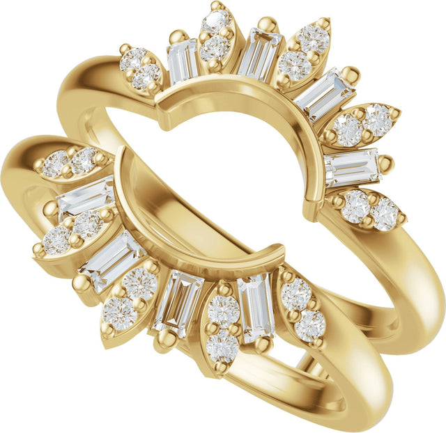 14K Gold Straight Baguette Lab-Grown Diamond Ring Guard - 3/8 CTW - Yellow Gold - view 5