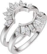 Platinum Straight Baguette Natural Diamond Ring Guard - 3/8 CTW
