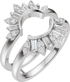 Platinum Straight Baguette Lab-Grown Diamond Ring Guard - 3/8 CTW