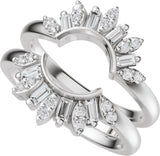 Platinum Straight Baguette Lab-Grown Diamond Ring Guard - 3/8 CTW - view 5