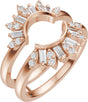 14K Gold Straight Baguette Lab-Grown Diamond Ring Guard - 3/8 CTW - Rose Gold