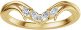 14K Gold Marquise Lab-Grown Diamond Contour Band - 1/8 CTW (Style 689541) - Yellow Gold - view 3