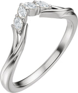 Platinum Marquise Lab-Grown Diamond Contour Band - 1/8 CTW (Style 689541)