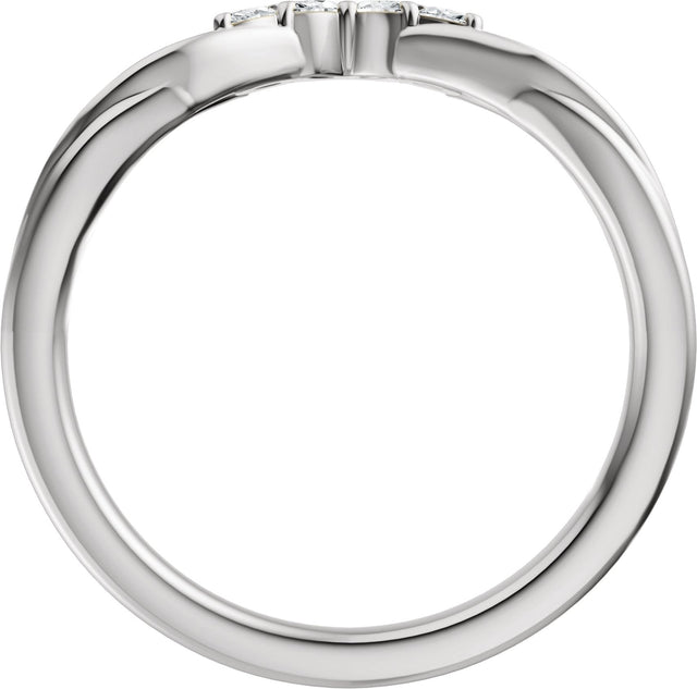 14K Gold Marquise Natural Diamond Contour Band - 1/8 CTW (Style 689541) - White Gold - view 2