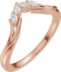 14K Gold Marquise Lab-Grown Diamond Contour Band - 1/8 CTW (Style 689541) - Rose Gold
