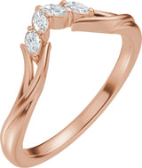 14K Gold Marquise Natural Diamond Contour Band - 1/8 CTW (Style 689541) - Rose Gold