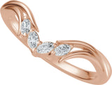 14K Gold Marquise Lab-Grown Diamond Contour Band - 1/8 CTW (Style 689541) - Rose Gold - view 5