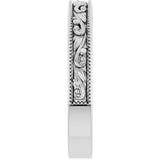 Platinum Round Lab-Grown Diamond Milgrain Edge Accented Floral Band - 02-06 CTW - view 9