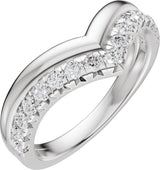 Platinum Round Natural Diamond Contour Band - 1/3 CTW (Style 689543)