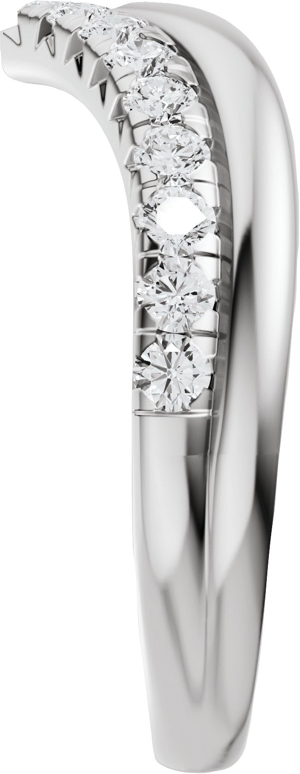 14K Gold Round Lab-Grown Diamond Contour Band - 1/3 CTW (Style 689543) - White Gold - view 4