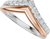 14K Gold Round Lab-Grown Diamond Contour Band - 1/3 CTW (Style 689543) - Rose/White Gold - view 5