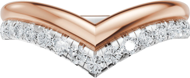 14K Gold Round Lab-Grown Diamond Contour Band - 1/3 CTW (Style 689543) - Rose/White Gold - view 3