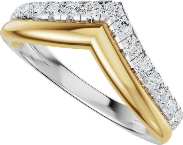 14K Gold Round Lab-Grown Diamond Contour Band - 1/3 CTW (Style 689543) - Yellow/White Gold - view 5