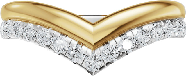 14K Gold Round Natural Diamond Contour Band - 1/3 CTW (Style 689543) - Yellow/White Gold - view 3