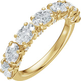 14K Gold Oval Natural Diamond Accented Anniversary Band - 1 7/8 CTW - Yellow Gold