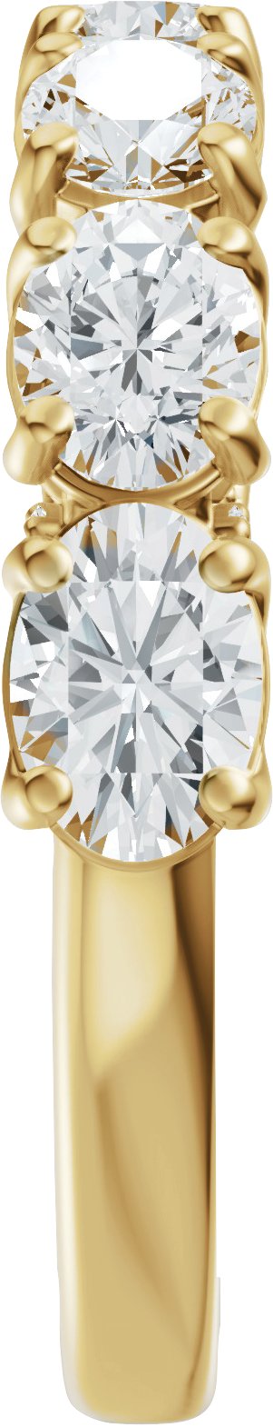 14K Gold Oval Lab-Grown Diamond Accented Anniversary Band - 1 7/8 CTW - Yellow Gold - view 4