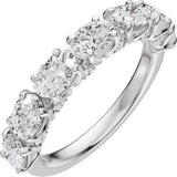 14K Gold Oval Lab-Grown Diamond Accented Anniversary Band - 1 7/8 CTW - White Gold