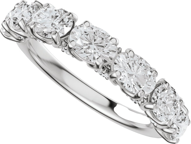 Platinum Oval Lab-Grown Diamond Accented Anniversary Band - 1 7/8 CTW - view 5