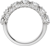 14K Gold Oval Lab-Grown Diamond Accented Anniversary Band - 1 7/8 CTW - White Gold - view 2