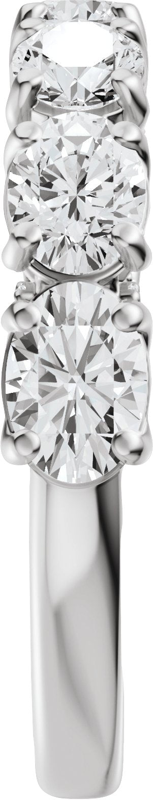 14K Gold Oval Lab-Grown Diamond Accented Anniversary Band - 1 7/8 CTW - White Gold - view 4