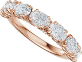 14K Gold Oval Lab-Grown Diamond Accented Anniversary Band - 1 7/8 CTW - Rose Gold - view 5