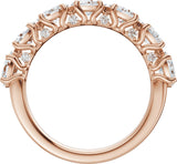 14K Gold Oval Lab-Grown Diamond Accented Anniversary Band - 1 7/8 CTW - Rose Gold - view 2