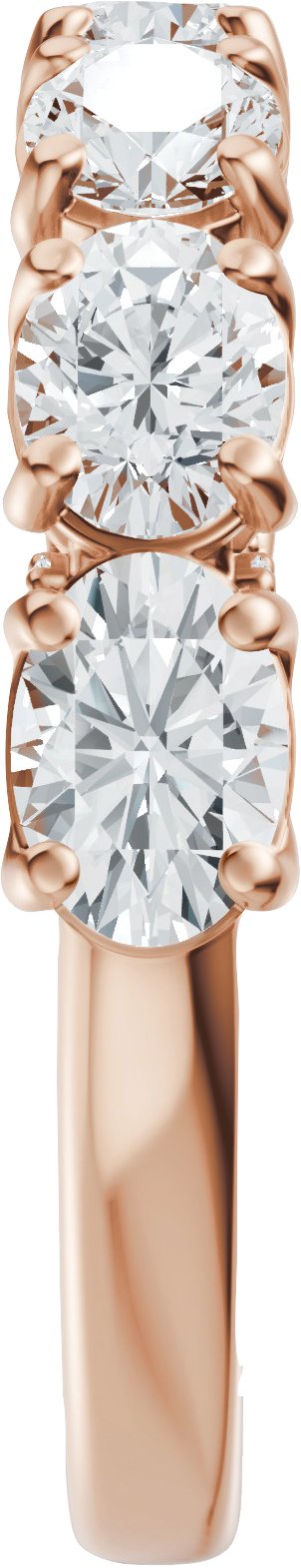 14K Gold Oval Lab-Grown Diamond Accented Anniversary Band - 1 7/8 CTW - Rose Gold - view 4