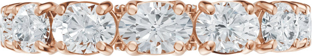 14K Gold Oval Lab-Grown Diamond Accented Anniversary Band - 1 7/8 CTW - Rose Gold - view 3