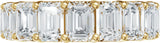 14K Gold Emerald Lab-Grown Diamond Low Profile Eternity Band - 5x3.5mm Stones - Yellow Gold - view 3