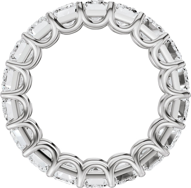 Platinum Emerald Lab-Grown Diamond Low Profile Eternity Band - 5.8x4.2mm Stones - view 2