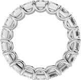 14K Gold Emerald Lab-Grown Diamond Low Profile Eternity Band - 5.8x4.2mm Stones - White Gold - view 2