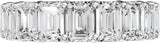 14K Gold Emerald Lab-Grown Diamond Low Profile Eternity Band - 5.8x4.2mm Stones - White Gold - view 3