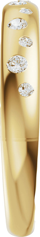 14K Gold Round Lab-Grown Diamond Anniversary Band - 1/5 CTW - Yellow Gold - view 9