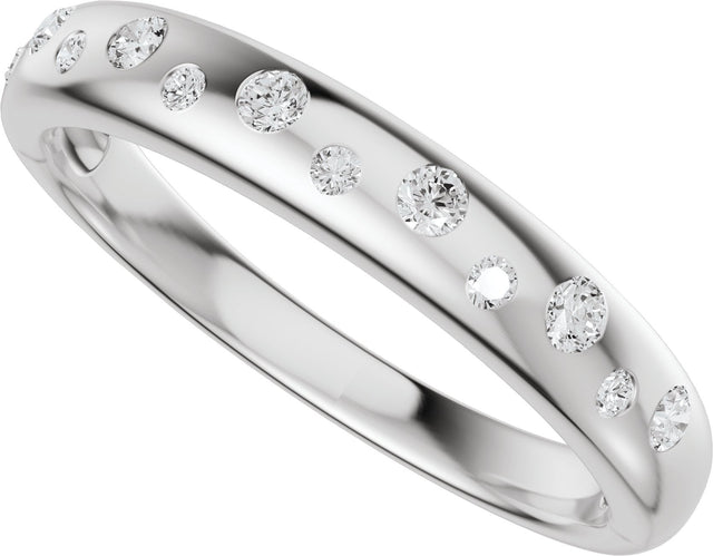 14K Gold Round Lab-Grown Diamond Anniversary Band - 1/5 CTW - White Gold - view 10