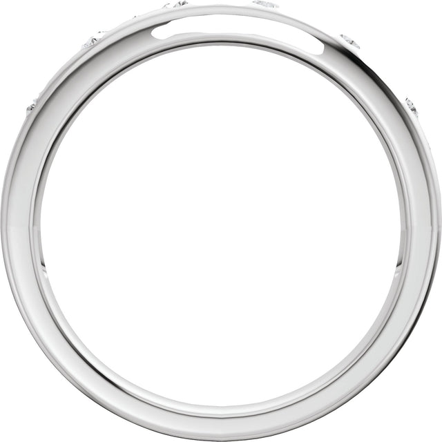 14K Gold Round Lab-Grown Diamond Anniversary Band - 1/5 CTW - White Gold - view 7