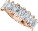 14K Gold Emerald Lab-Grown Diamond Low Profile Anniversary Band - 3 5/8 CTW - Rose Gold - view 10