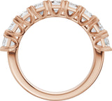 14K Gold Emerald Lab-Grown Diamond Low Profile Anniversary Band - 3 5/8 CTW - Rose Gold - view 7