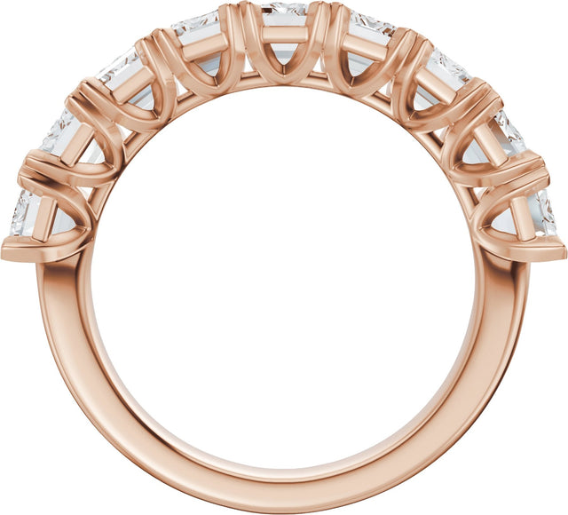 14K Gold Emerald Lab-Grown Diamond Low Profile Anniversary Band - 3 5/8 CTW - Rose Gold - view 7