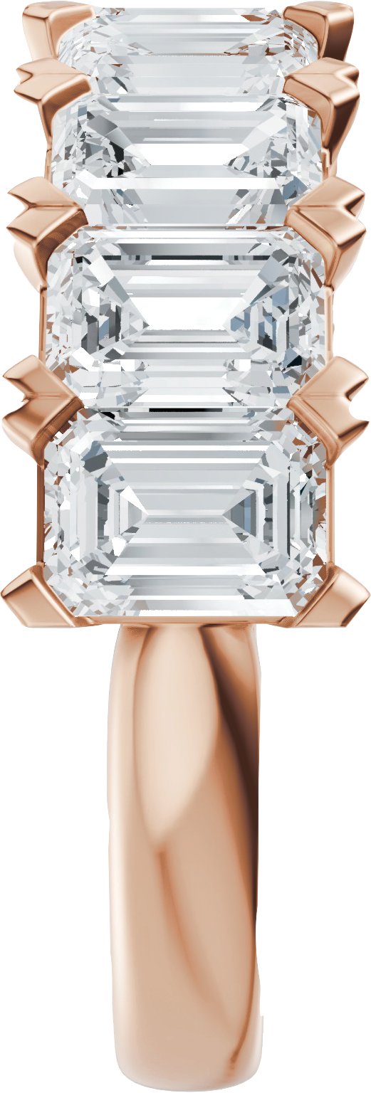14K Gold Emerald Lab-Grown Diamond Low Profile Anniversary Band - 3 5/8 CTW - Rose Gold - view 9