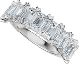 Platinum Emerald Lab-Grown Diamond Low Profile Anniversary Band - 3 5/8 CTW - view 10
