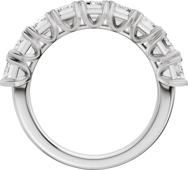 14K Gold Emerald Lab-Grown Diamond Low Profile Anniversary Band - 3 5/8 CTW - White Gold - view 7