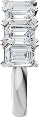 Platinum Emerald Lab-Grown Diamond Low Profile Anniversary Band - 3 5/8 CTW - view 9
