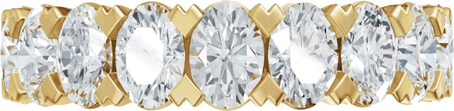 14K Gold Oval Lab-Grown Diamond Low Profile Anniversary Band - 2 1/3 CTW - Yellow Gold - view 8